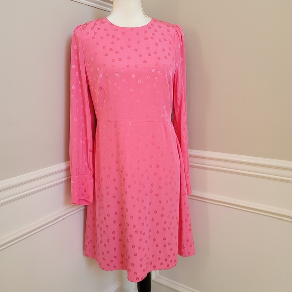 🆕️ J. Crew Pink Shift Dress Jacquard Floral Dot - Picture 11 of 13